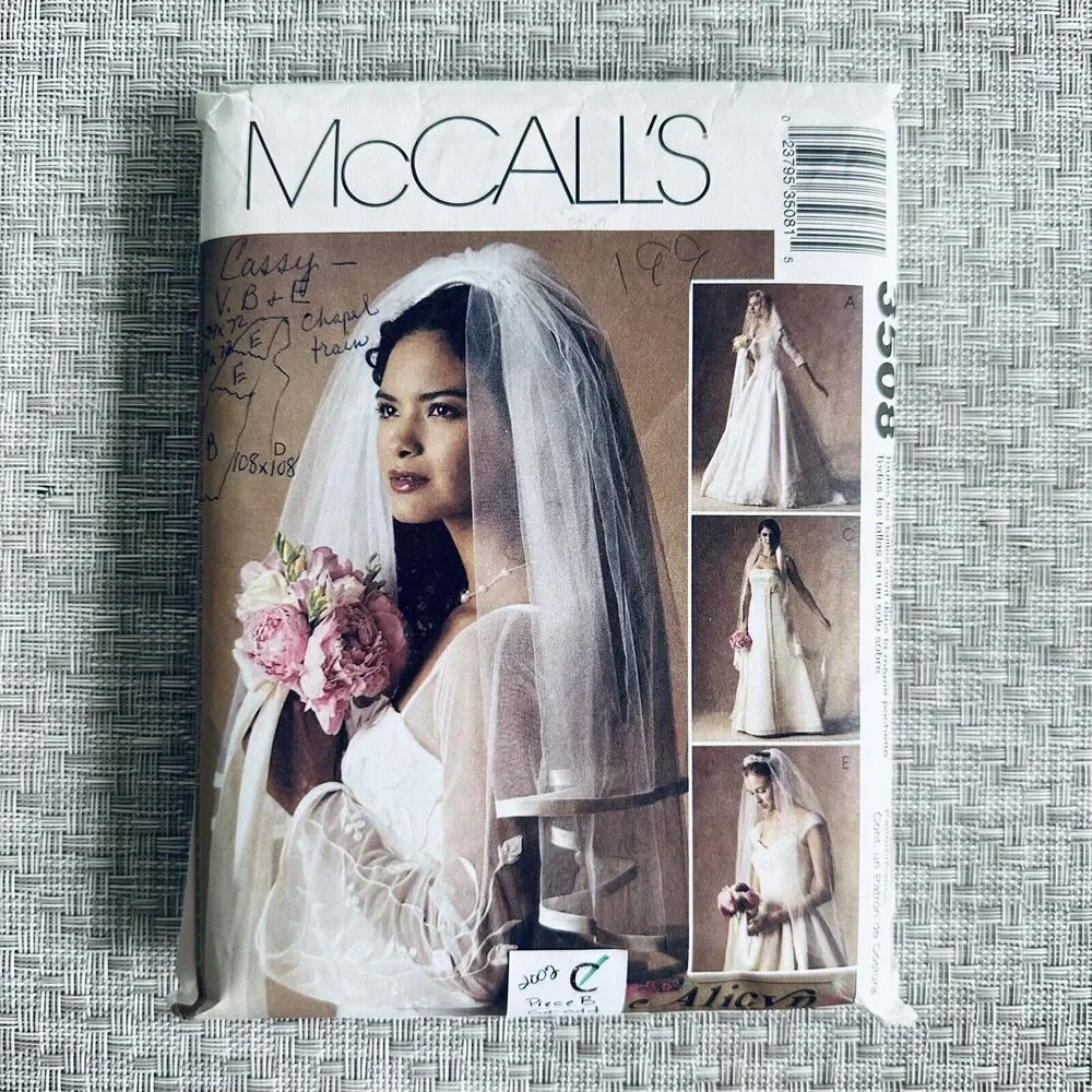 McCall's 3508 Alicyn Misses Bridal Veils Sewing Pattern 5 Styles *SEE NOTES